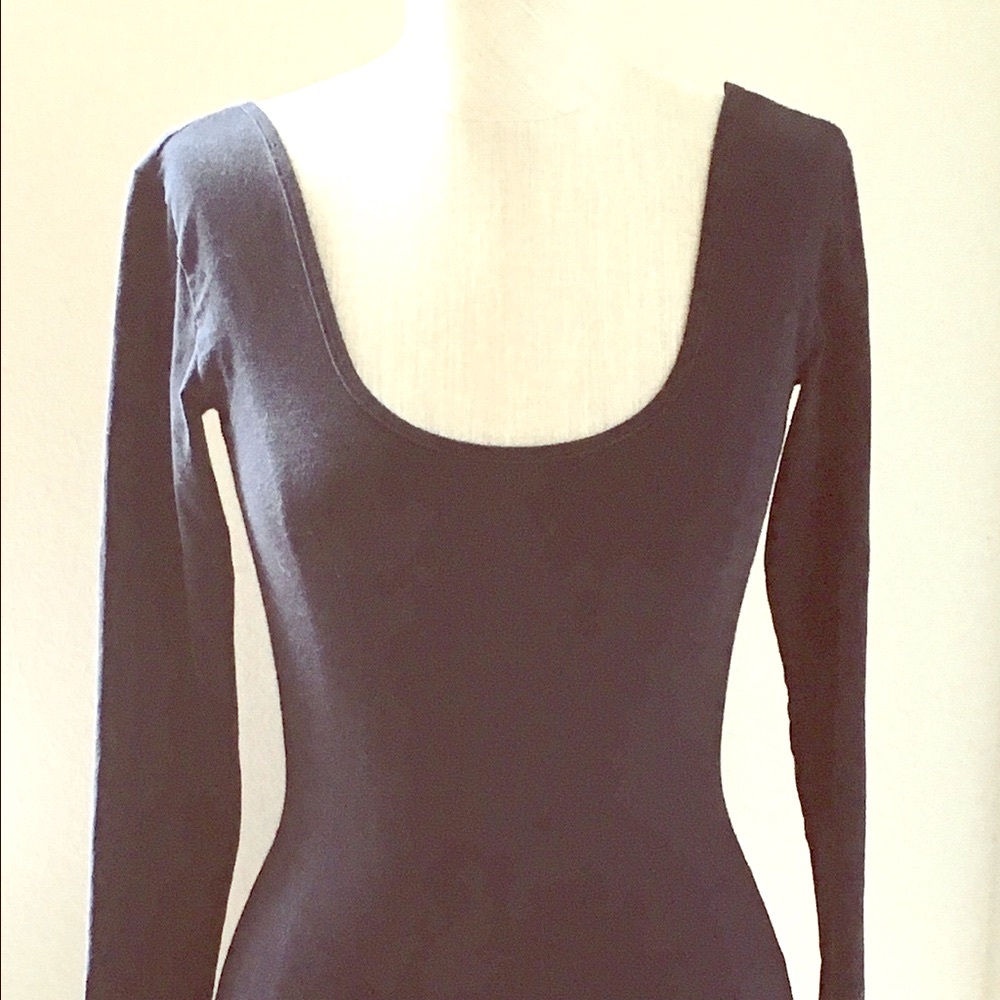 American Apparel Navy Blue low back leotard dress